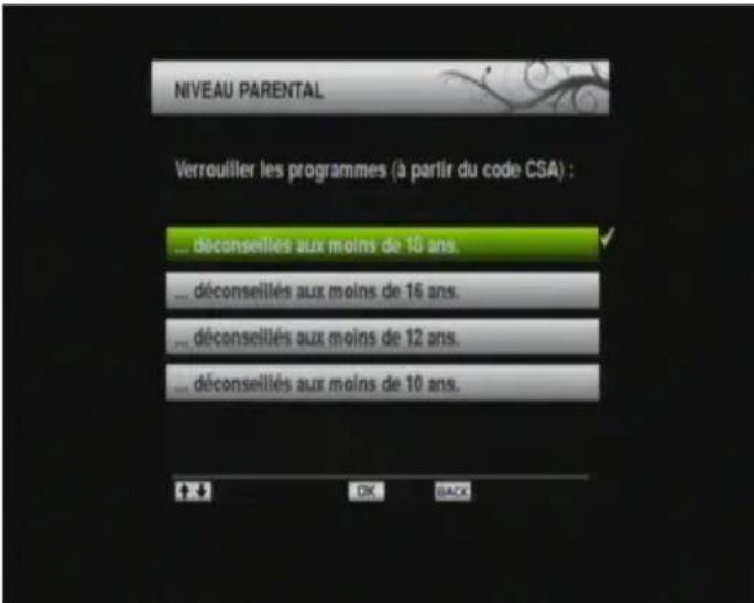 SEDEA ST5000HD - Niveau parental - 1