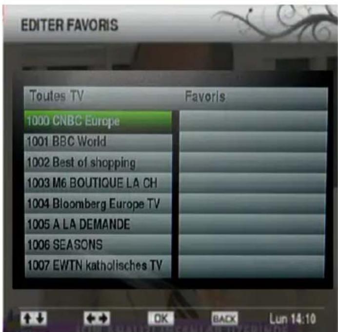 SEDEA ST5000HD - Réglage des chaînes favorites - 1