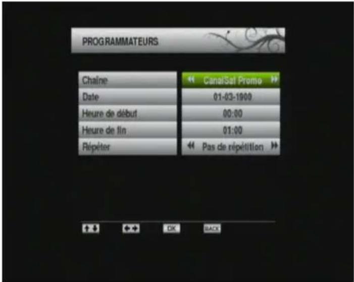 SEDEA ST5000HD - Réglage des minuteries d'enregistrement - 2