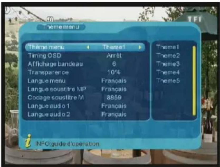 OPTEX ORT 8841 - A) Thème menu - 1