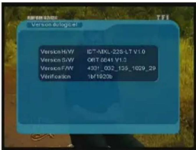 OPTEX ORT 8841 - 1.5) Version du logiciel - 1