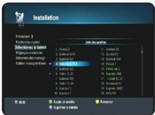 OPTEX ORS 9970HD - II.1.b) Sélectionnez le satellite - 1