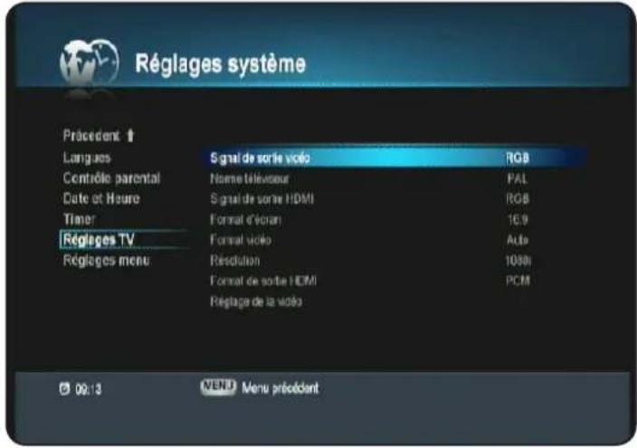 OPTEX ORS 9970HD - II.2.e) Reglages TV - 1