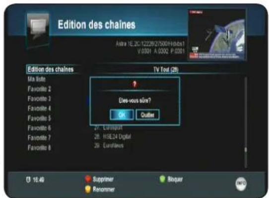 OPTEX ORS 9970HD - a) Supprimer 1 chaine - 1