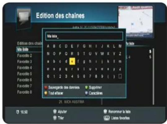 OPTEX ORS 9970HD - b) Renommer la liste - 1