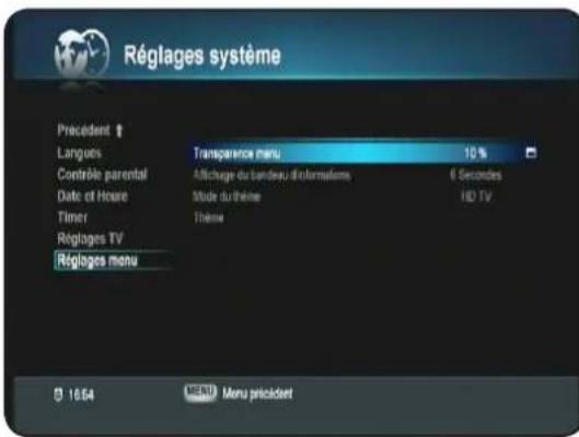 OPTEX ORS 9970HD - II.2.f) Réglages menu - 1