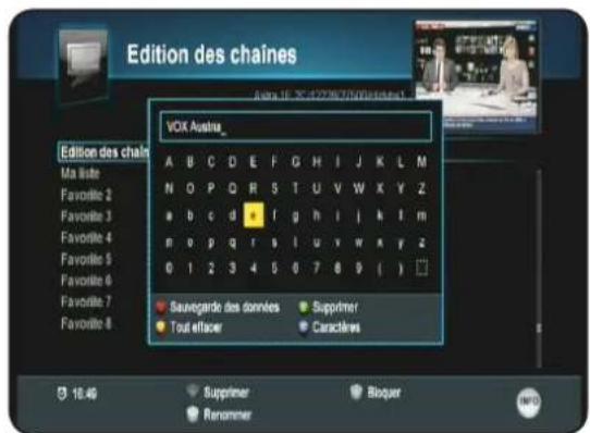 OPTEX ORS 9970HD - b) Renommer 1 chaine - 1