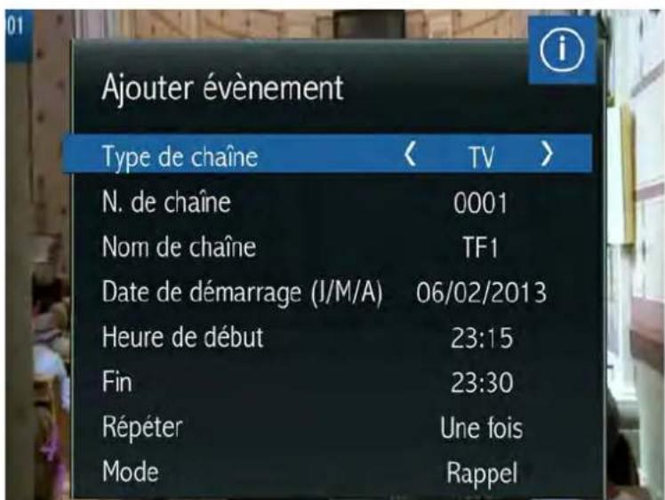 SERVIMAT Sirius HD (BisTV) - LE MENU TIMER (horloge de programmation des enregistements) - 1