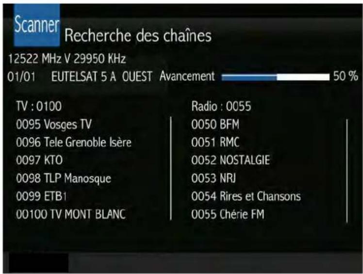 SERVIMAT Sirius HD (BisTV) - RECHERCHE DES CHAINES - 1