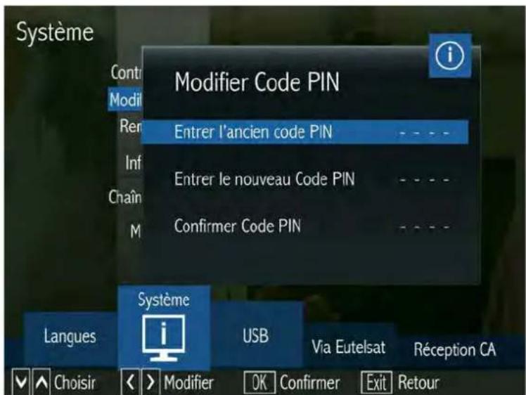 SERVIMAT Sirius HD (BisTV) - LE SOUS MENU SYSTEME (Modifier le code PIN) - 1
