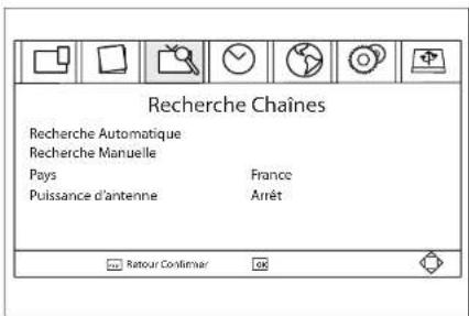 ESSENTIELB Platinum HD II - Menu Recherche de chaines - 1