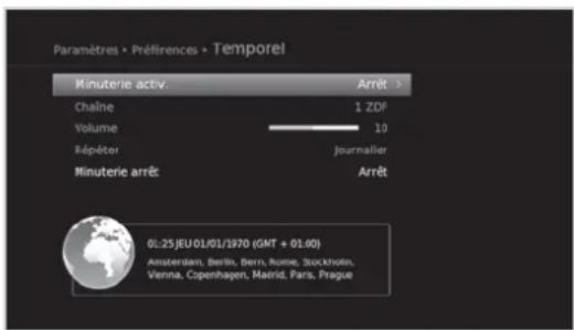 HUMAX NAFOX HD - MENU  Paramètres  Préférences  Temporel - 1