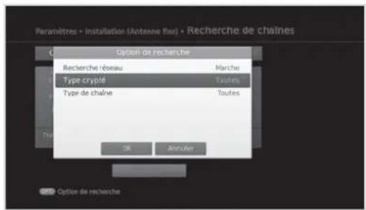 HUMAX NAFOX HD - Configuration des options de recherche - 1