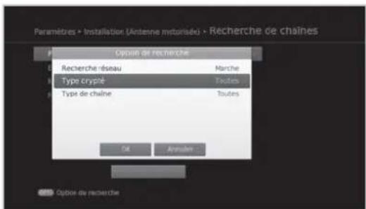 HUMAX NAFOX HD - Configuration des options de recherche - 1