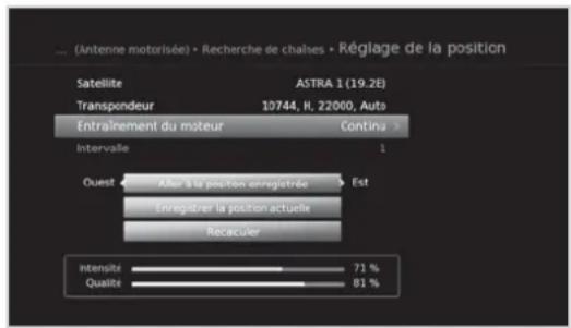 HUMAX NAFOX HD - Réglage de la position - 1