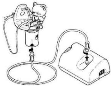 OMRON CompAIR NEC801 - Colocacion del tubo de aire - 1