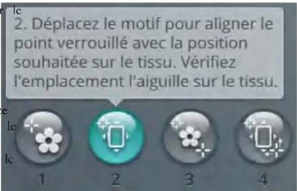 Husqvarna-Viking Designer Epic - Déplacer le point verrouillé sur le tissu - 1