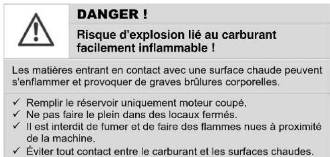 Cramer Terracut E 4000 - Remplir le réserve d'essence (uniquement avec un moteur à essence) - 1