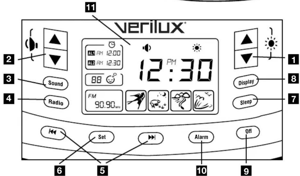 Verilux Rise & Shine VA05F - Display and Controls - 2