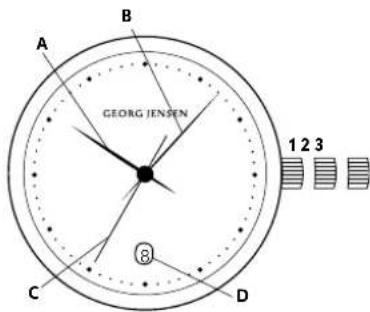 Georg Jensen S46ST03 - Operating Instructions Quartz Watches - 1
