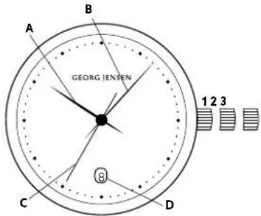 Georg Jensen S36ST02 - 2.Bruksanvisning: Kvartsur - 2