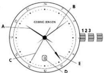 Georg Jensen S42ST70 - Datum einstellen: - 1