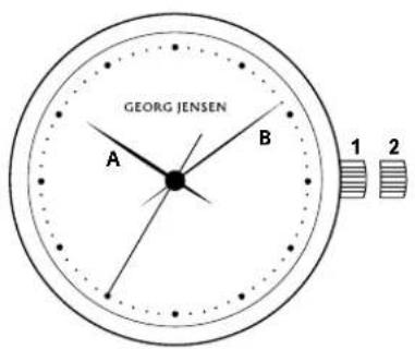 Georg Jensen S42ST70 - Bedienungsanleitungen: Quartzarmbanduhren - 1