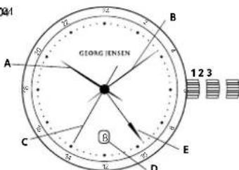 Georg Jensen S42ST72 - Regler la date: - 1