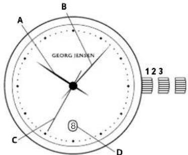 Georg Jensen K46ST04 - Uhrzeit einstellen: - 1