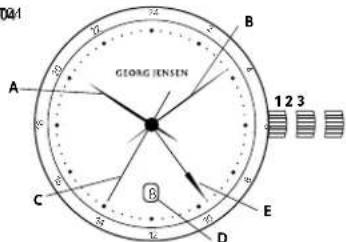 Georg Jensen K41RG73 - Régler la date : - 1