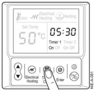 DE DIETRICH TWH Split FS 200 E - Appuyer sur Timer/Clock - 4