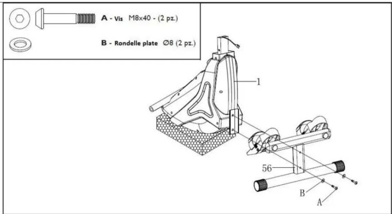 Toorx RowerForce - Montage du pied d'appui avant - 1