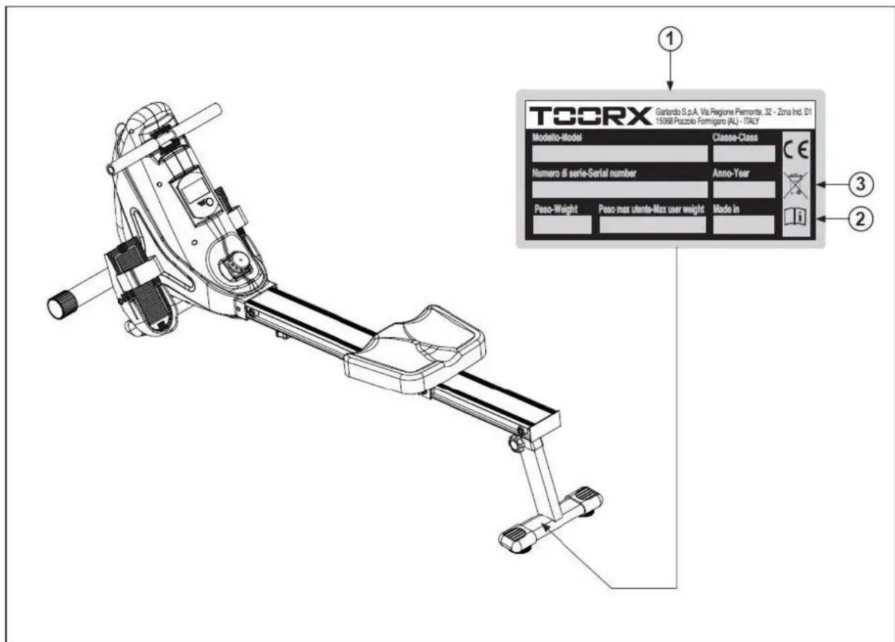 Toorx RowerForce - Etiquettes sur le produit - 1