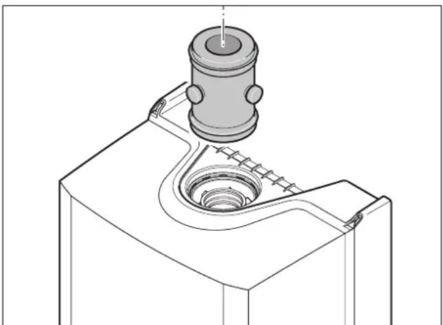 BUDERUS Logamax plus GB02224K - Monter le tuyau vertical d'évacuation des fumées - 1
