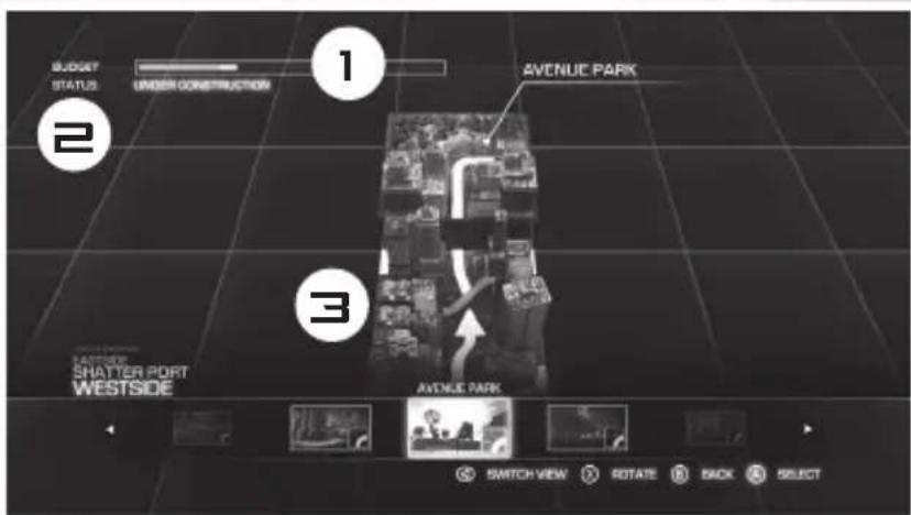 SUPPORT STATUS UNDER CONSTRUCTION 1 AVENUE PARK 2 3 FACTOR SHATTER PORT WESTSIDE AVENUE PARK SWITCH VIEW ROTATE BACK SELECT