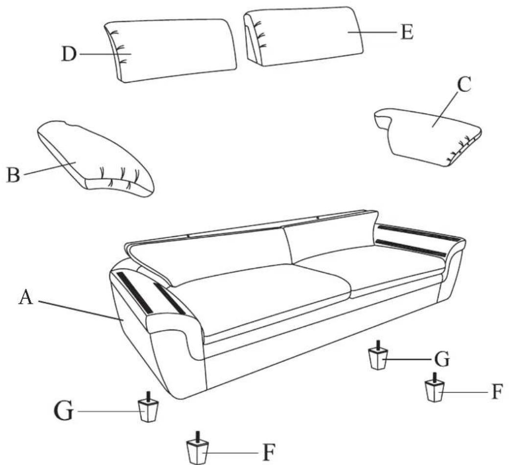 JYSK Brande (3 seat) - Warning to avoid scratches: - 4