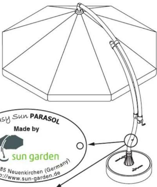 Sun Garden Easy Parasol - Plaque signalétique - 1