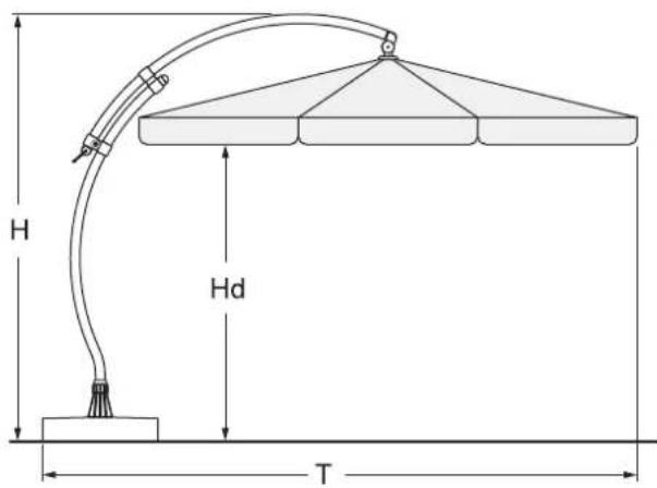 Sun Garden Easy Parasol - Technische Daten - 1