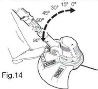 MAC ALLISTER MGT430 - Réglage de l'angle de la tête de coupe - 1