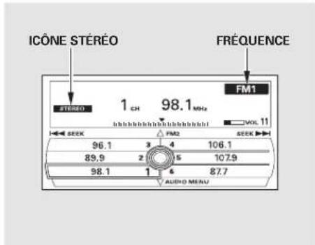 Honda Accord (2010) - Pour écouter la radio FM/AM - 1
