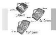 PANASONIC ERCA70 - Accessori pettine da 3/6, 9/12 mm e 15/18 mm - 1