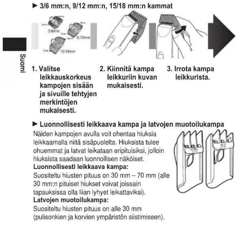 PANASONIC ERCA70 - Kamman kiinnittäminen - 2
