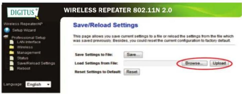 Digitus DN70181 - Sauvegarde et restauration des paramètres et des par défaut - 1