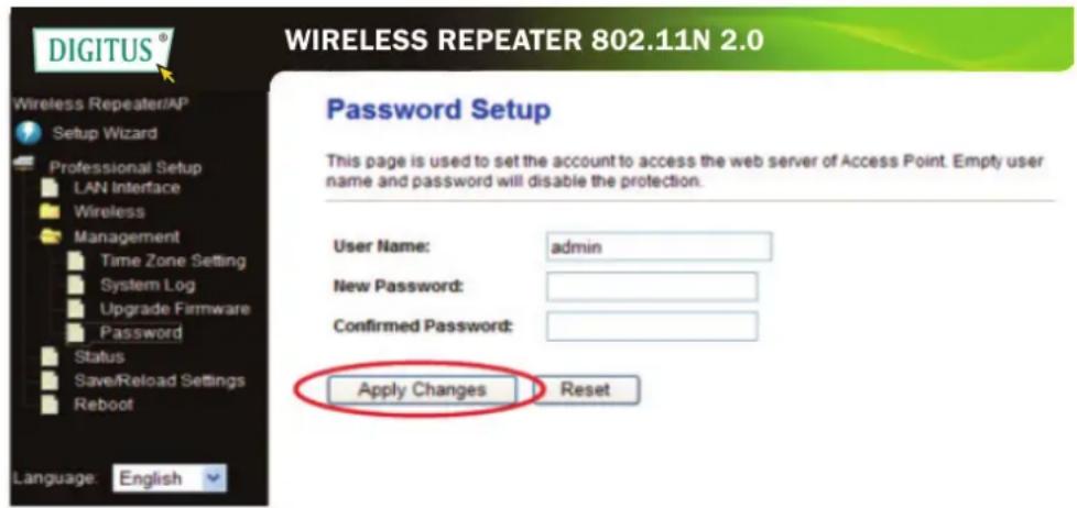 Digitus DN70181 - Changer le mot de passer de gestion - 1