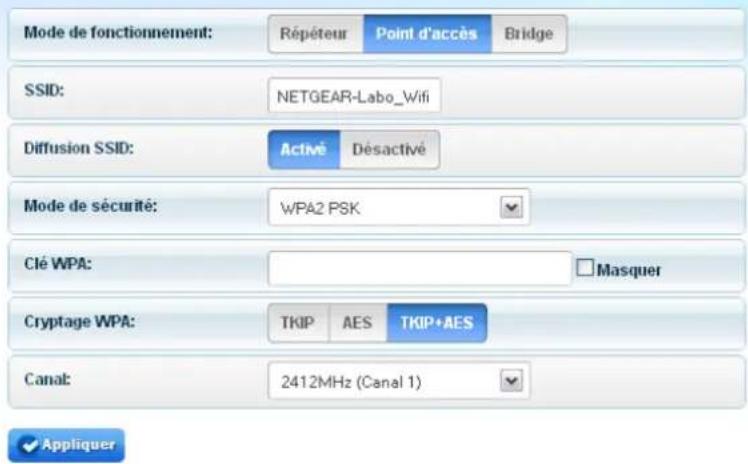 CGV Wifi Booster 1 - Réglages du Wifi booster 1 - 1