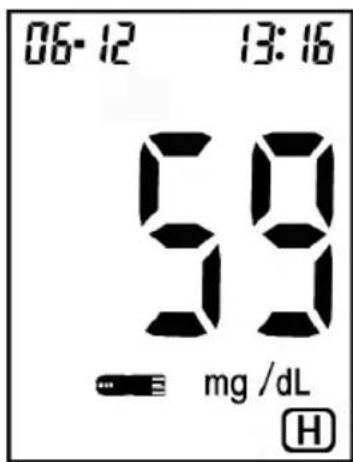 MEDISANA MediTouch - Test result is higher than 630mg / dL (33.3 mmol/L). - 1
