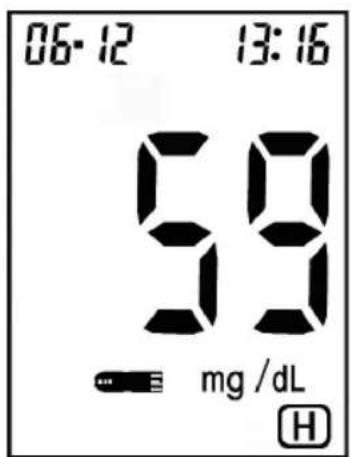 MEDISANA MediTouch - Il risultato del test è superiore a 630 mg/dL - 1