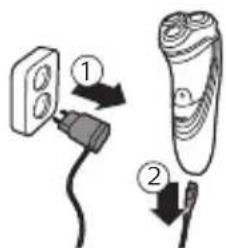 PHILIPS Series 3000 S3530 - Charging with the adapter - 1