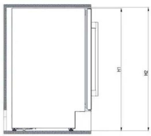 ELECTROLUX ERW0673AOA - ASENNUSMITAT (MM) JA ILMANVAIHTOVAATIMUKSET Mitat - 1
