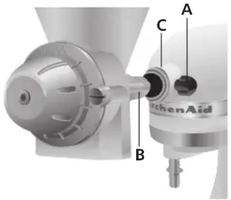 KITCHENAID 5KGM - Cómo sujetar su molino de granos - 1